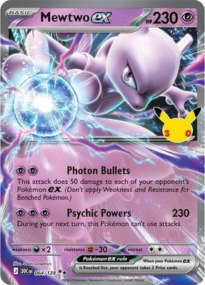 Mewtwo ex #64 Holofoil | 30th Celebration