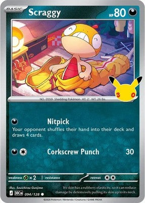 Scraggy #94 Holofoil | 30th Celebration