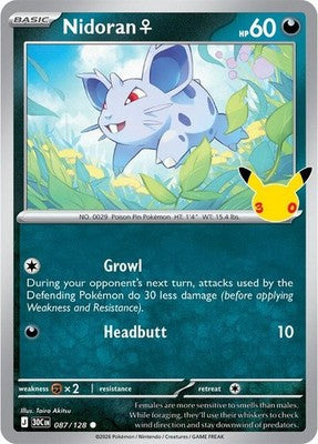 Nidoran F #87 Holofoil | 30th Celebration
