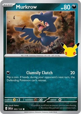 Murkrow #93 Holofoil | 30th Celebration