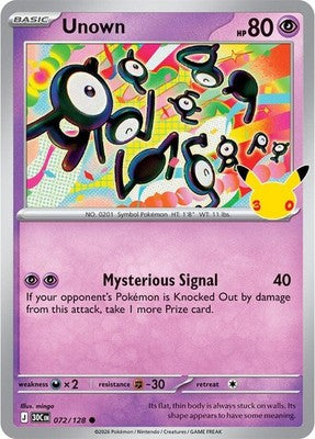 Unown #72 Holofoil | 30th Celebration