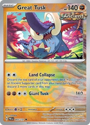 Great Tusk #55 Poke Ball Pattern | Prismatic Evolutions