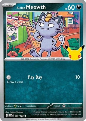 Alolan Meowth #89 Holofoil | 30th Celebration