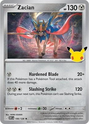 Zacian #106 Holofoil | 30th Celebration
