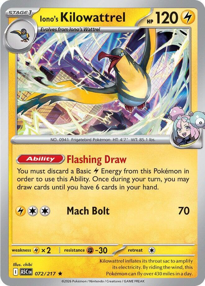 Iono's Kilowattrel #72 Holofoil | Ascended Heroes