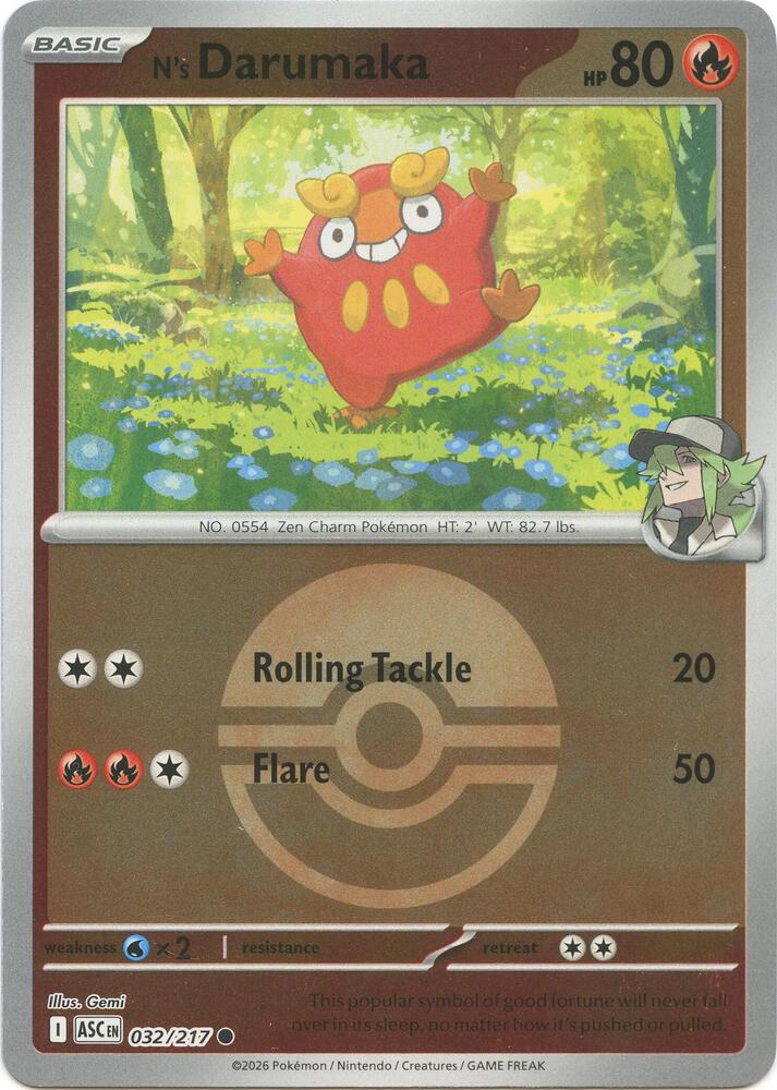 N's Darumaka #32 Poke Ball Pattern | Ascended Heroes