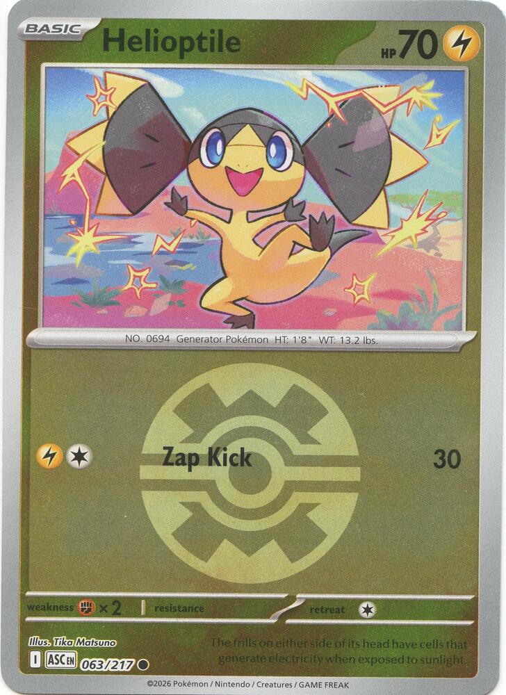 Helioptile (Quick Ball) #63 Reverse Holofoil | Ascended Heroes