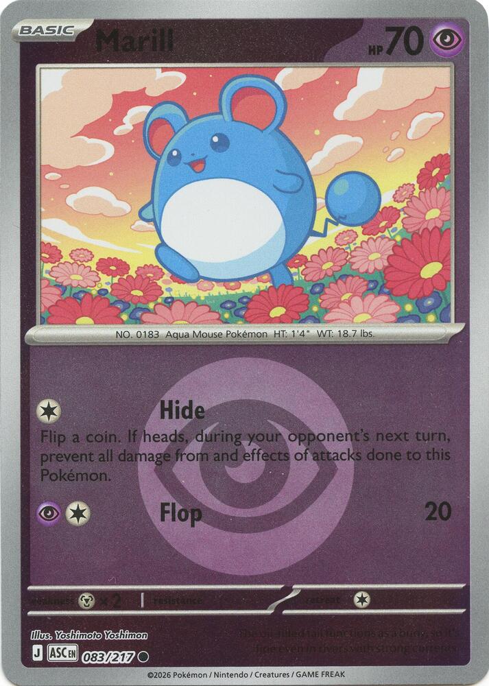 Marill - 083/217 (Energy Symbol Pattern) #83 Reverse Holofoil | Ascended Heroes