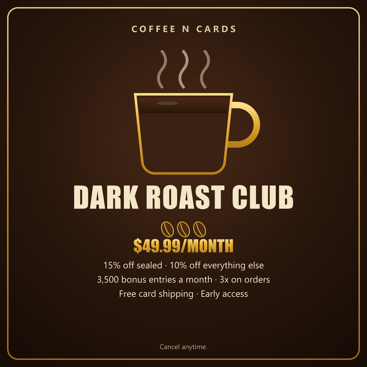 Dark Roast Club: Coffee N Cards membership