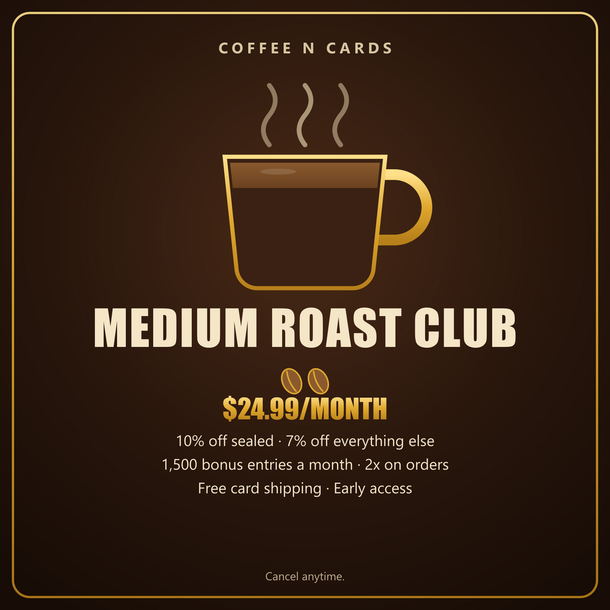 Medium Roast Club: Coffee N Cards membership